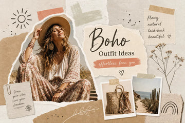 Woman wearing a stylish boho outfit featuring a flowy blouse, relaxed denim, and layered accessories, showcasing effortless bohemian fashion perfect for everyday wear.