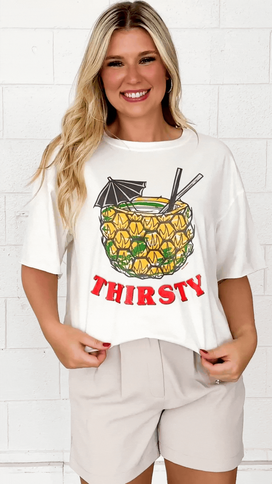 Thirsty Graphic on White Tee