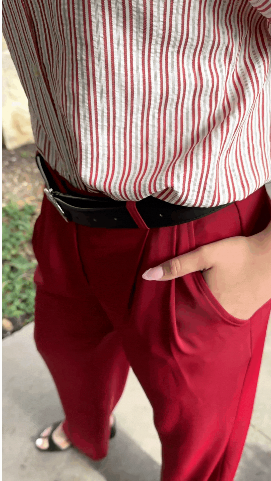 Pleat-Front Trousers, Maroon