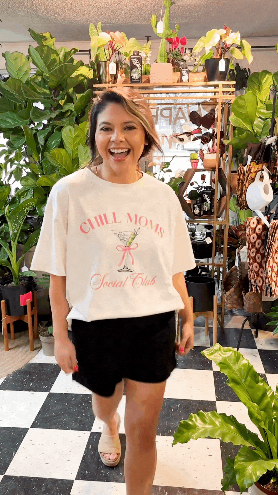 Chill Moms Social Club on White Tee Shirt