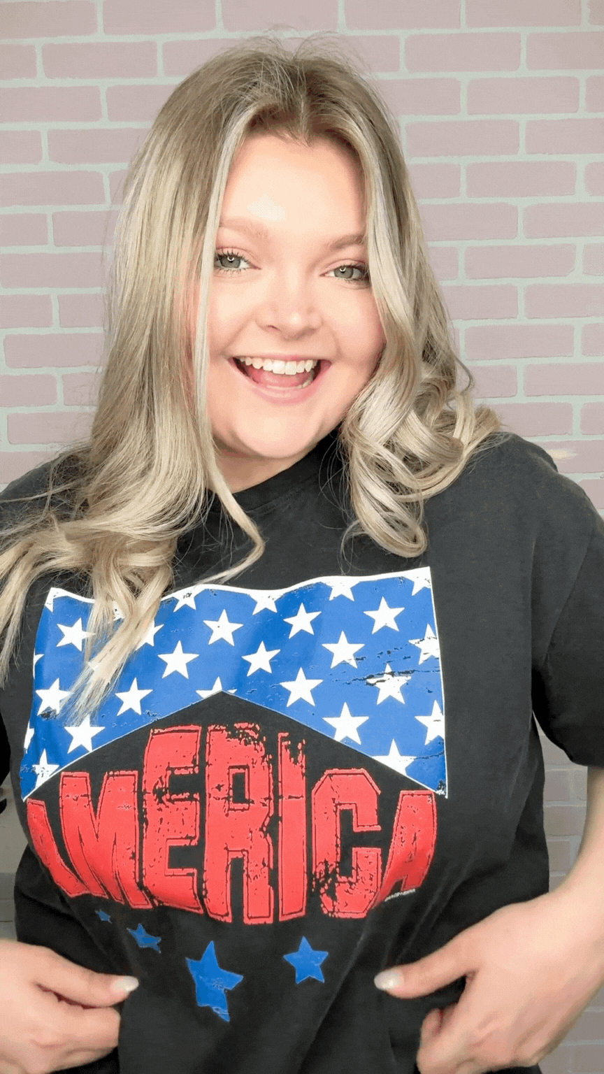 America On Black Wash Relaxed Fit Tee