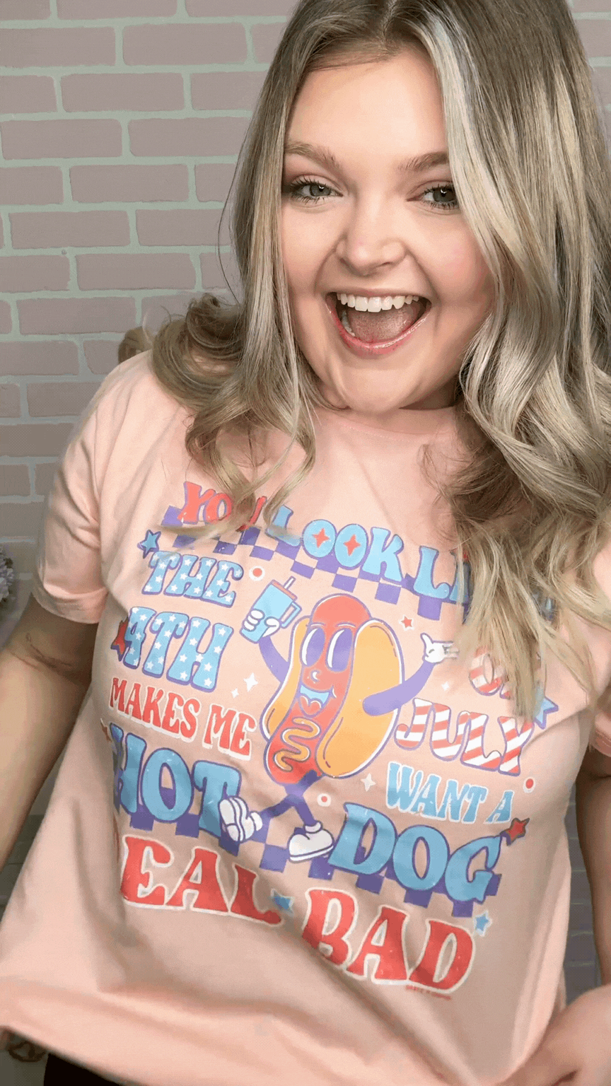 "You Look Like" on Pink Tee Shirt Blank