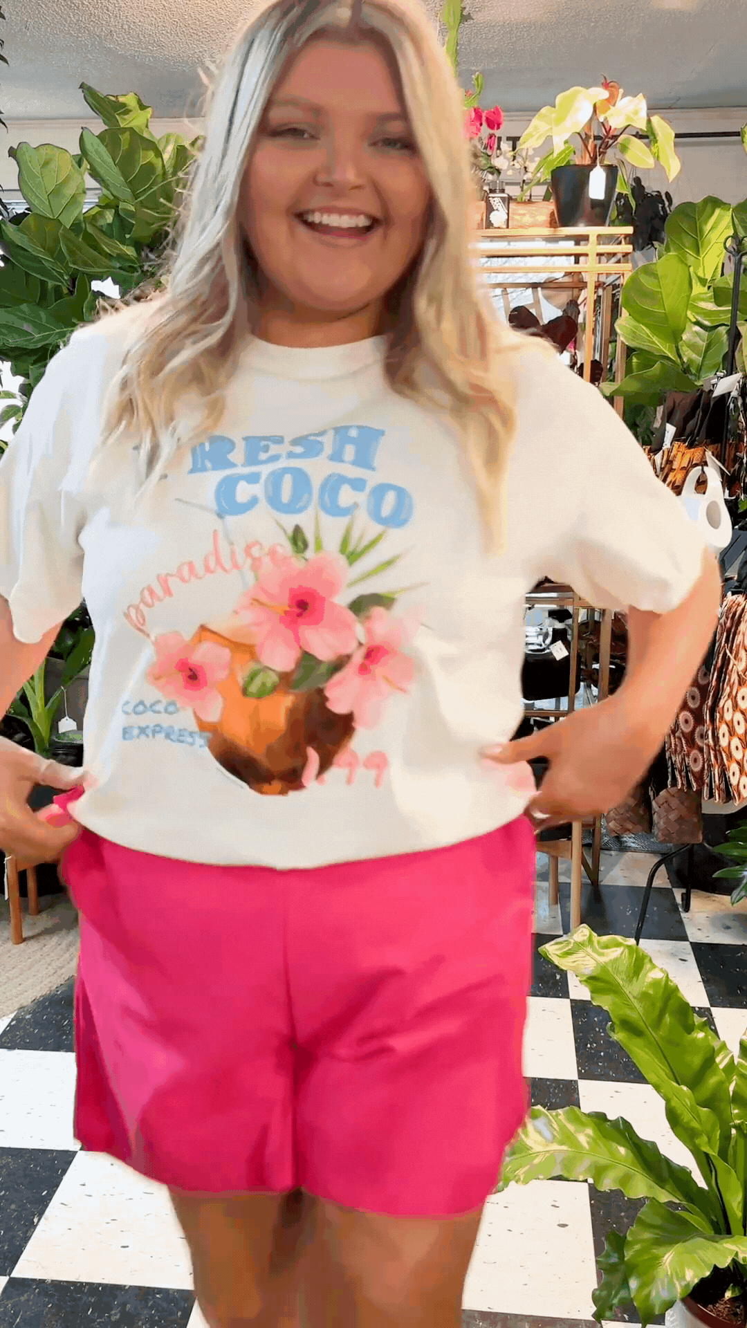 Fresh Coco on White Tee Shirt