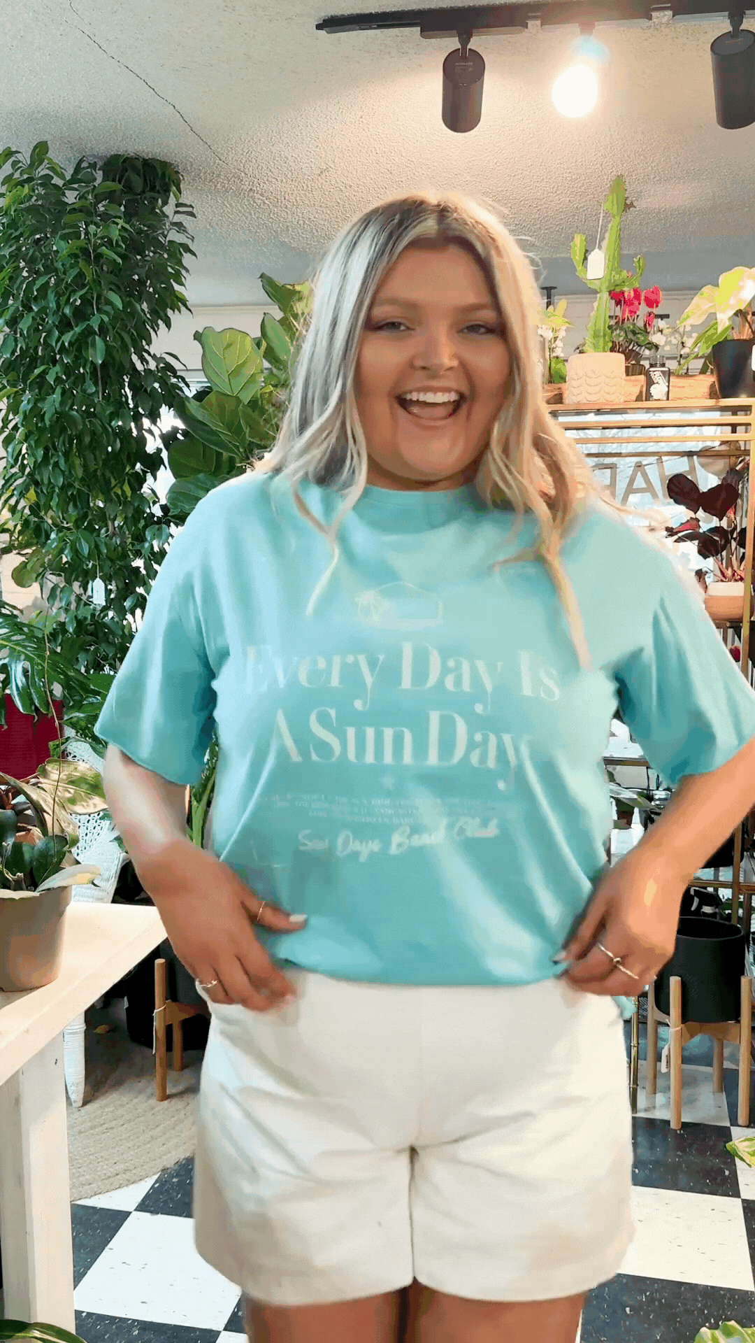 Every Day Is Sun Day On Turquoise Relaxed Fit Tee