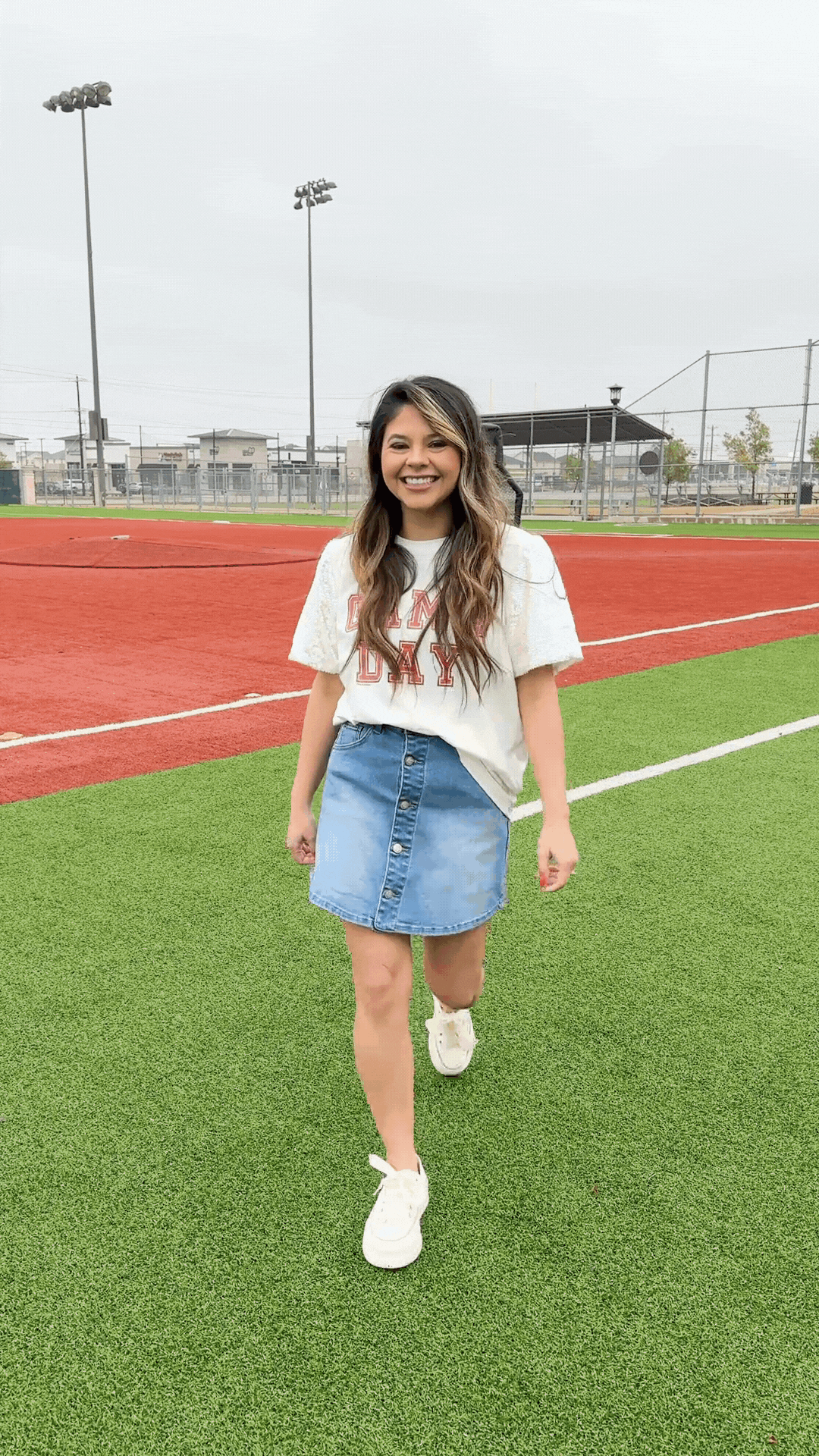 Gameday Pink Glitter on Princess Top, White