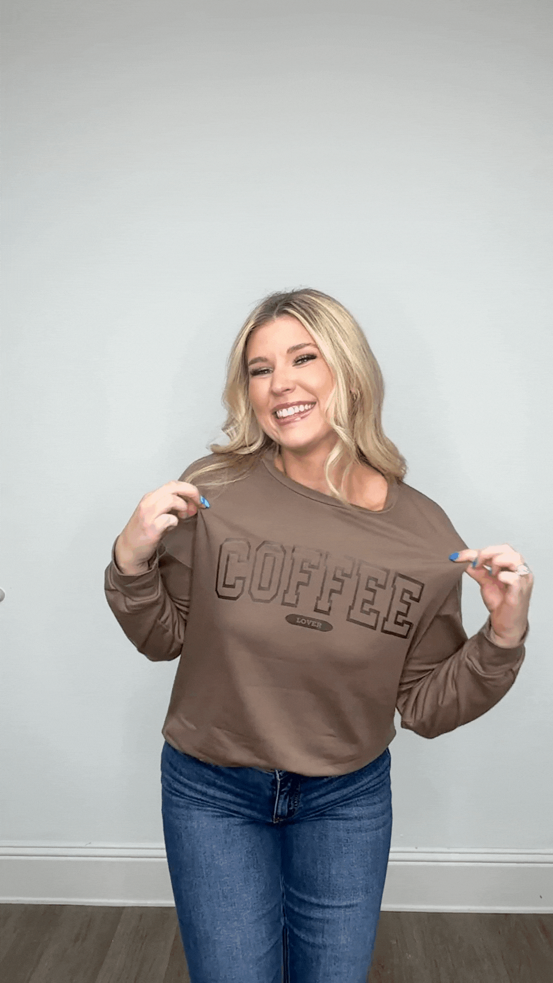 Coffee Lover on Light Weight Sweatshirt, Mocha