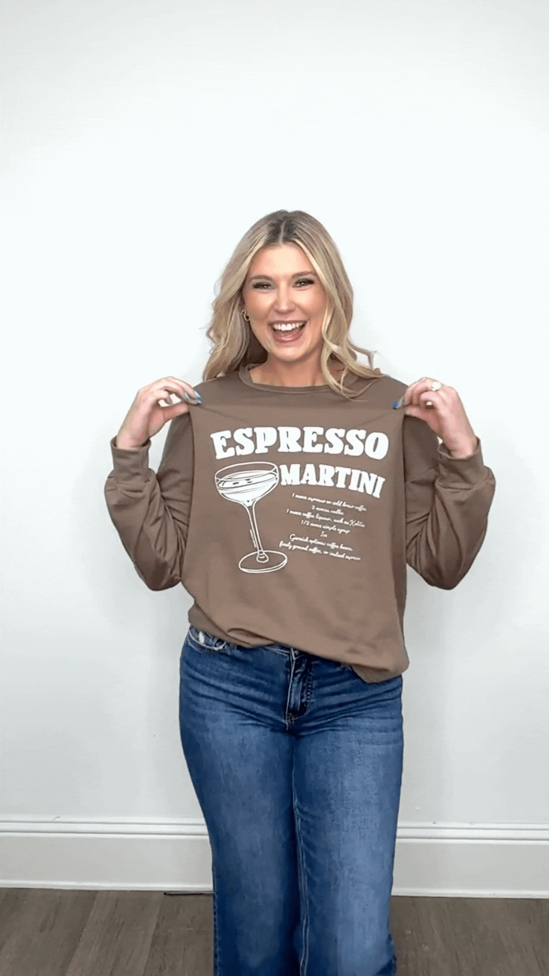 Espresso Martini on Light Weight Sweatshirt, Mocha