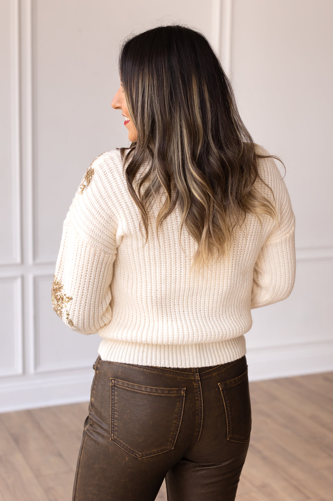 Champagne Garden Sweater in Ivory