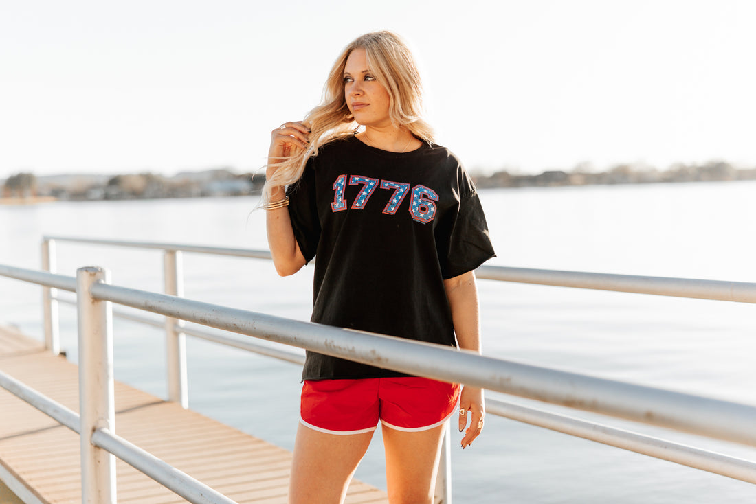1776 on Black Tee Shirt
