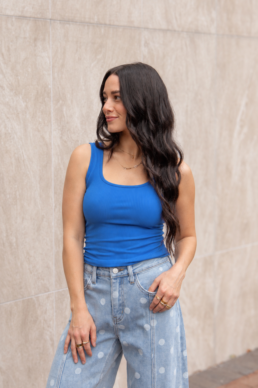 Bella Tank Top, Neon Blue