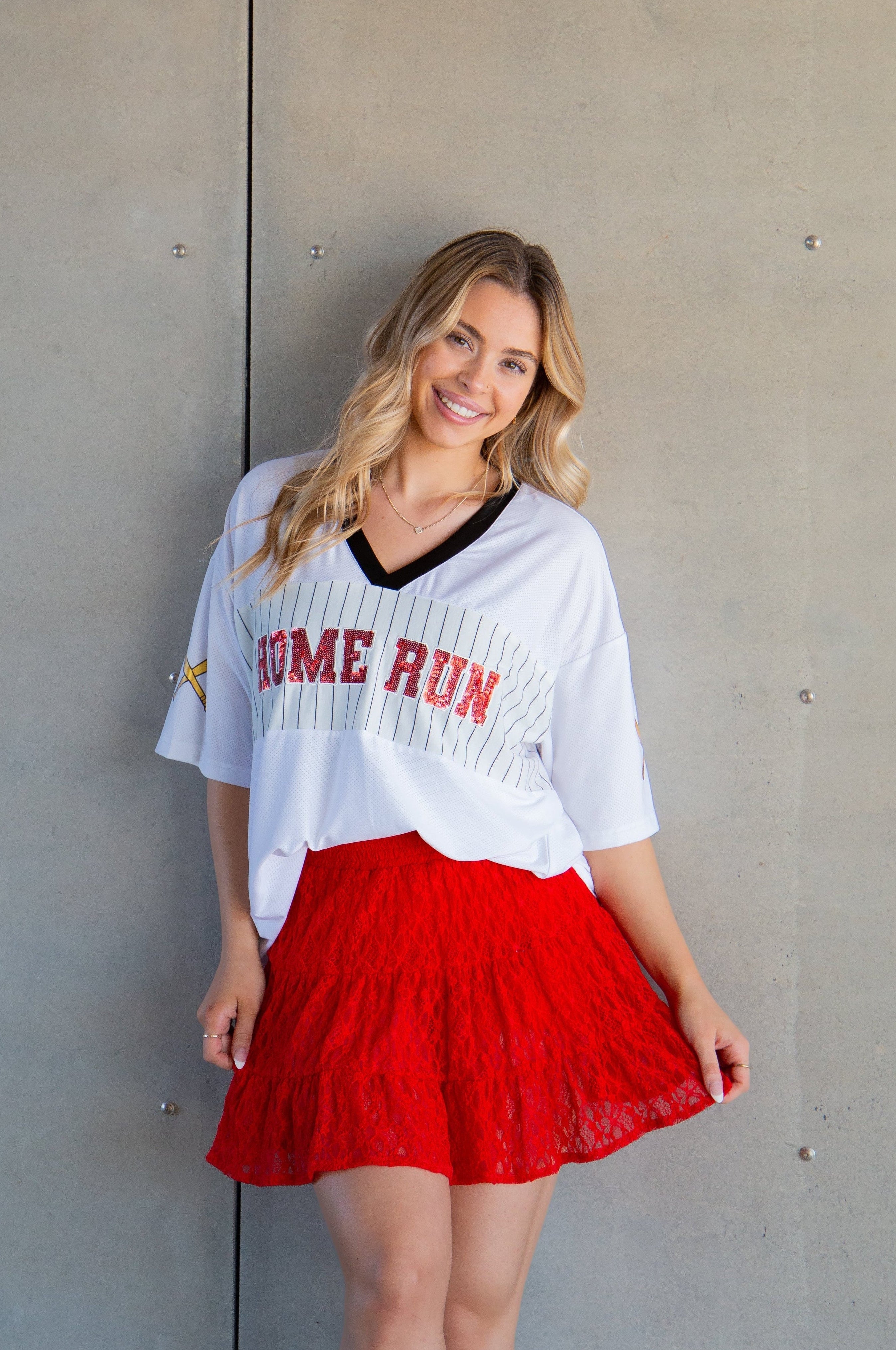 Home Run Sequin Jersey Top