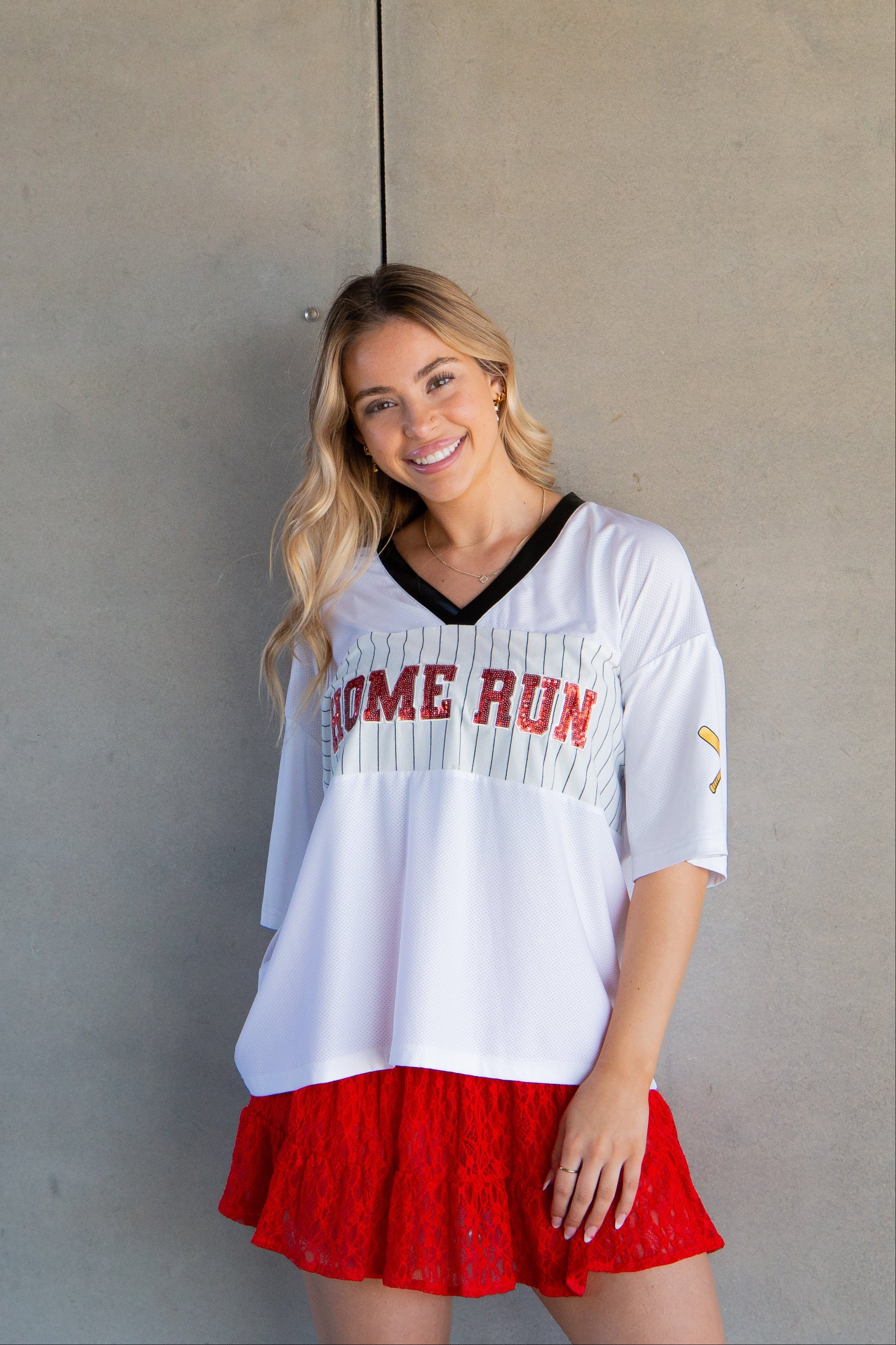 Home Run Sequin Jersey Top