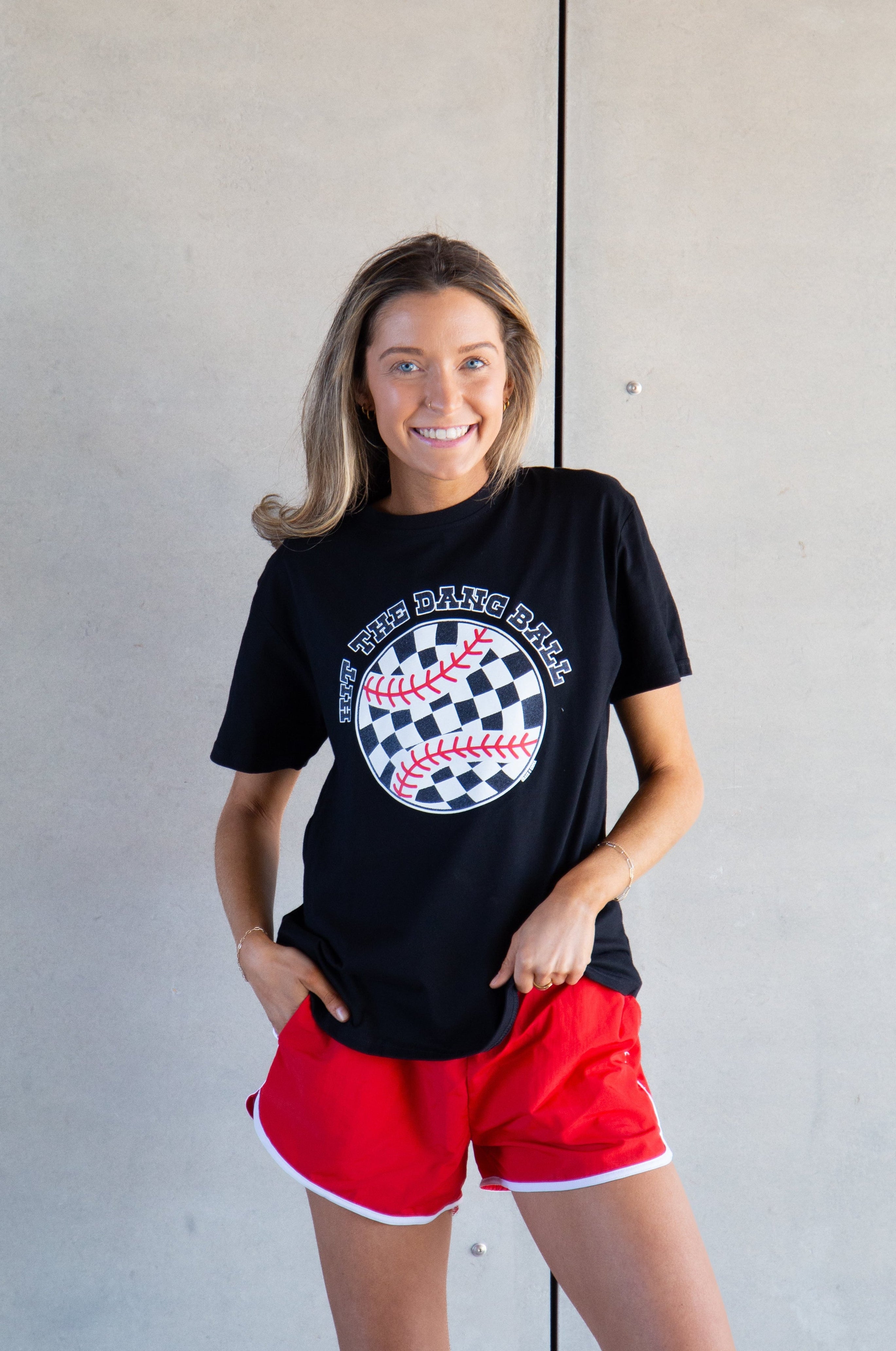 Hit the Dang Ball on Black Tee Shirt Blank