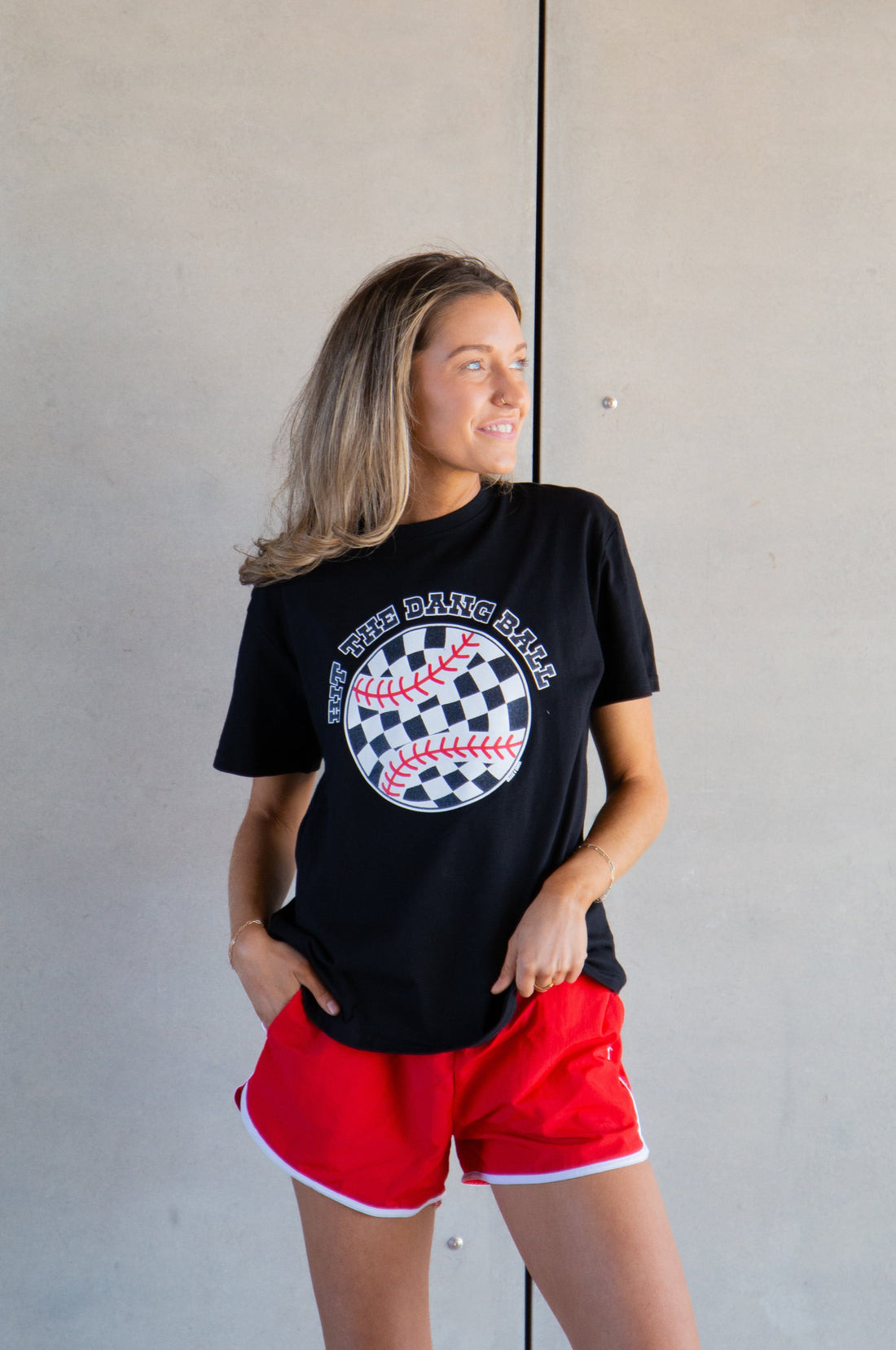 Hit the Dang Ball on Black Tee Shirt Blank