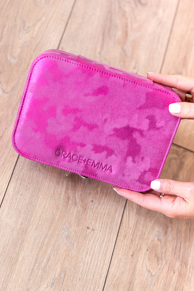 The Noir Gem Voyage – A Luxurious pink  Jewelry Travel Case