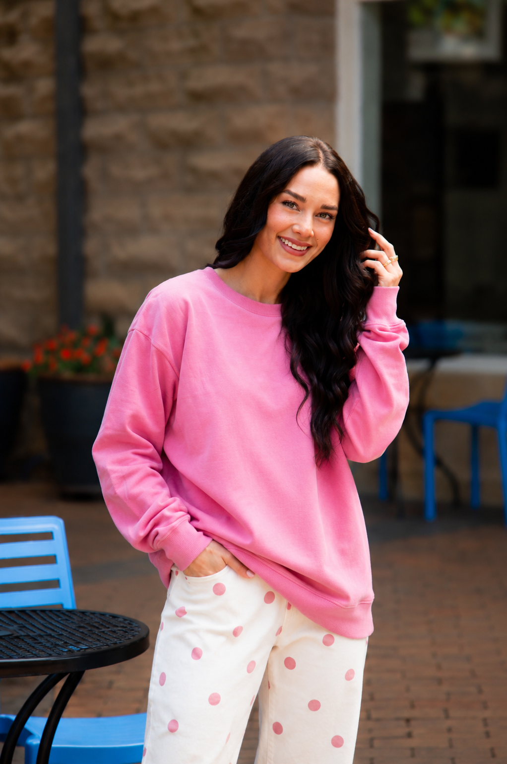 Micro Fleece Crewneck, Pink