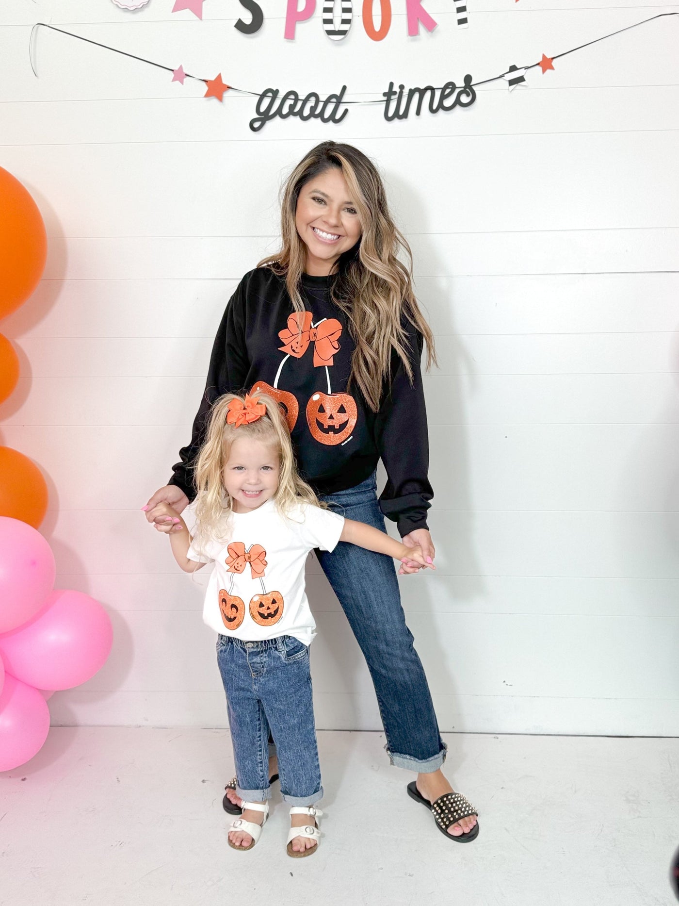 (WEB) Cherry Pumpkin Black Athletic Sweatshirt