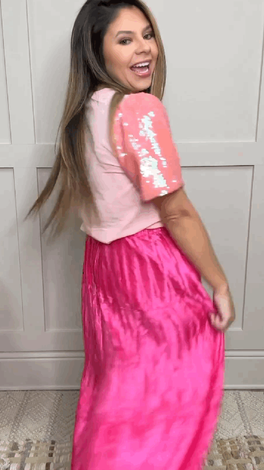 Pleated Versi Dress, Pink