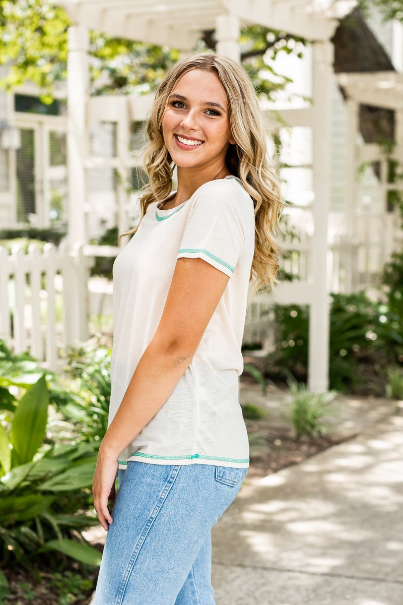 Sweet and Chic Basic Top In Beige