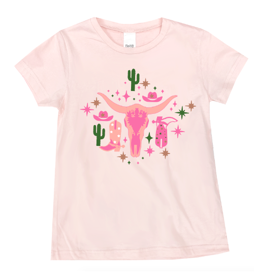 Western Elements Girls' Light Pink Crewneck Tee