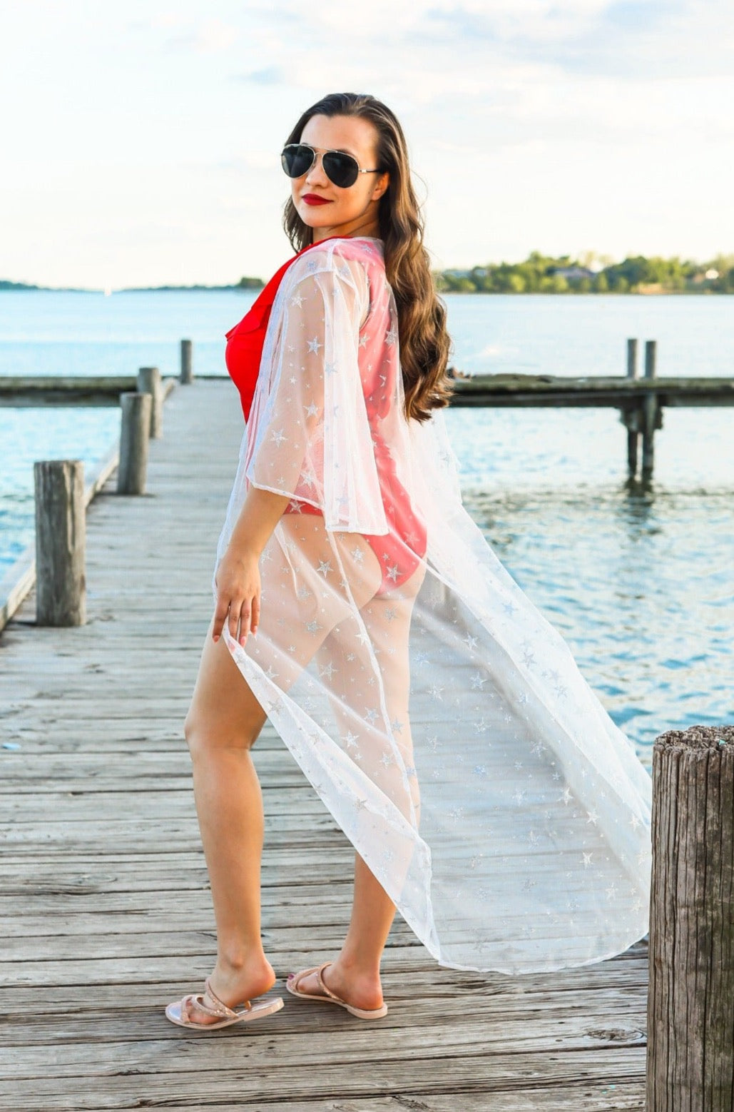 Woman wearing a wrap top