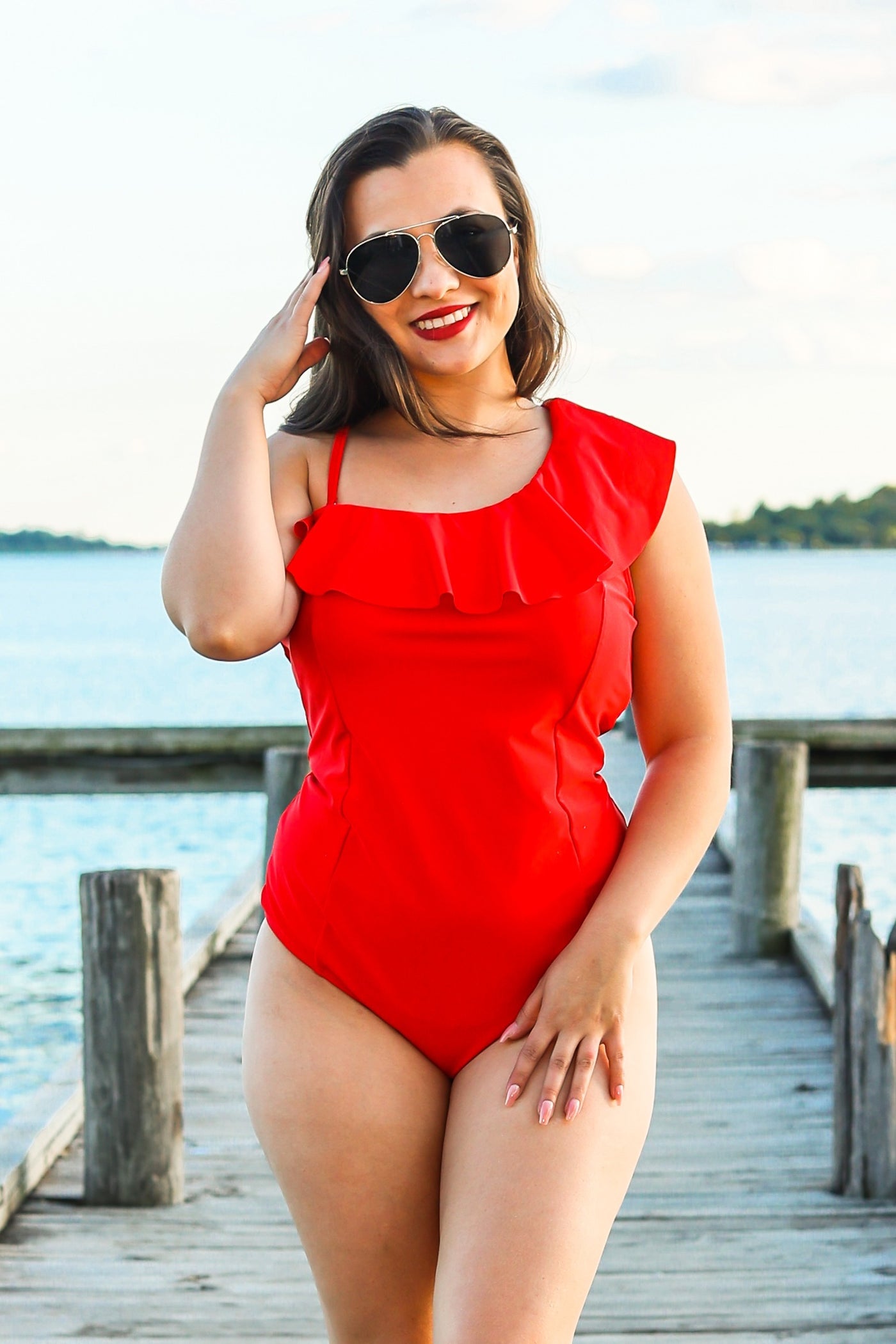 The Sophia One Piece Swimsuit in Red
