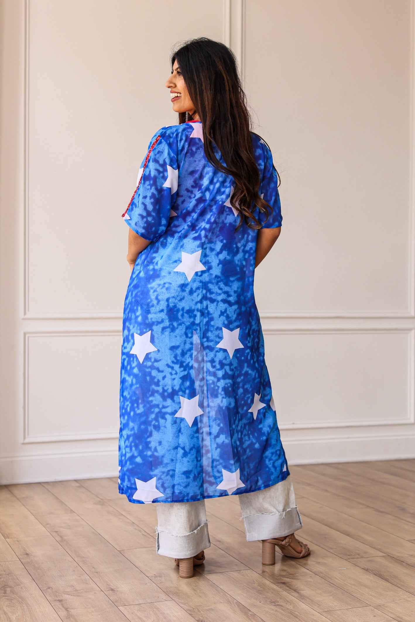 Star Struck Duster with Red Sequin Detail