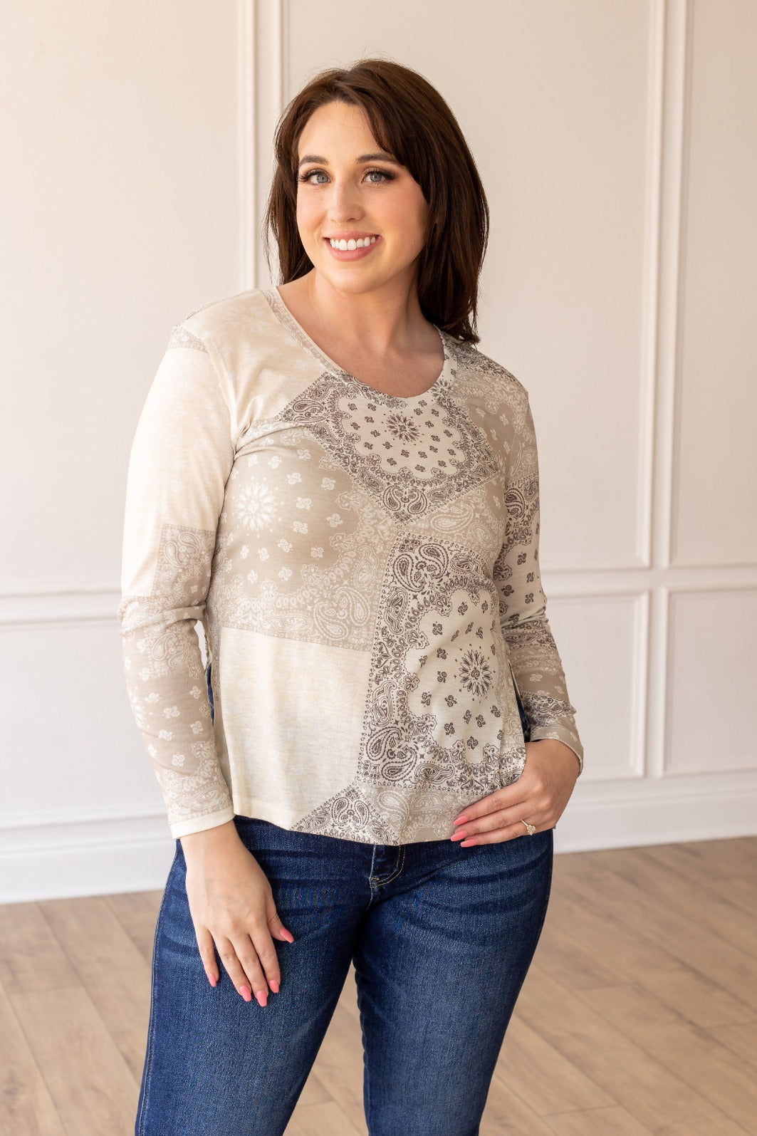 Western Bandana Print Top