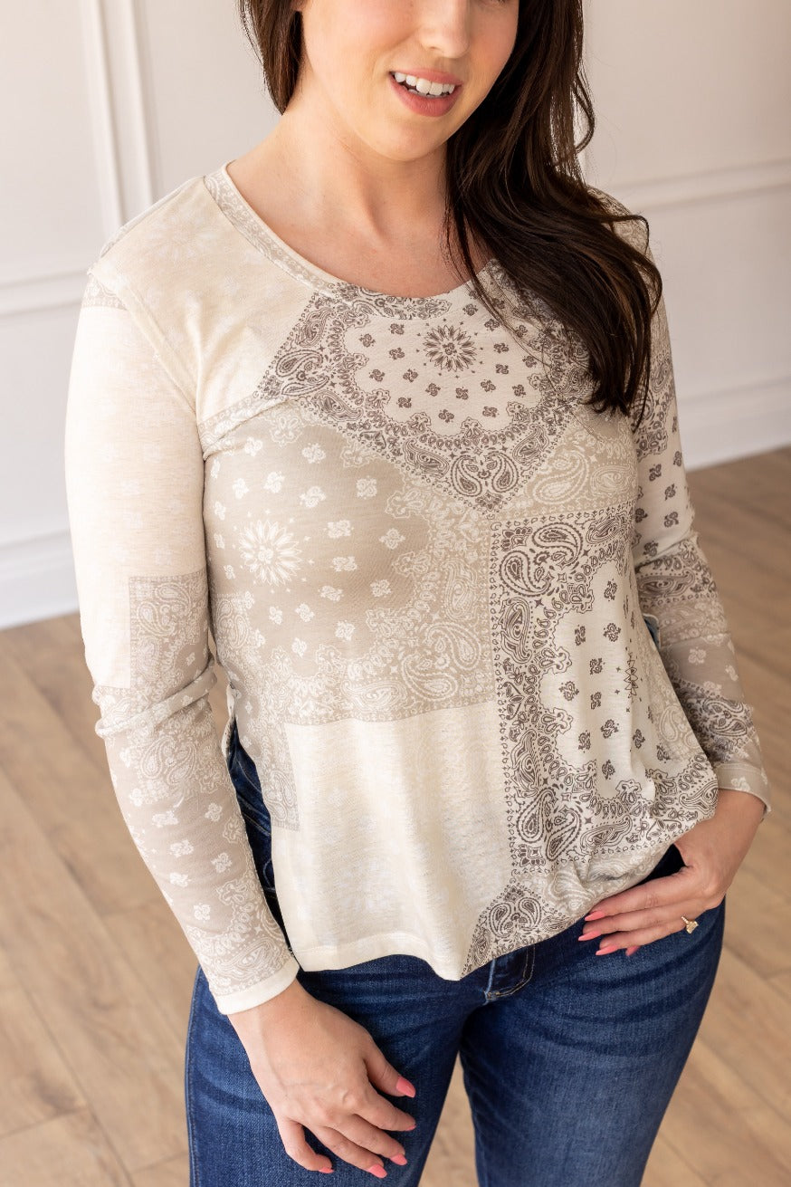 Western Bandana Print Top