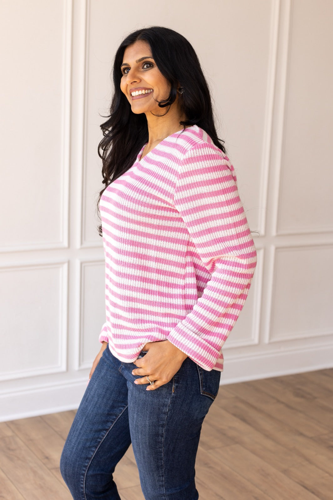 Pretty Idea Pink Stripe Pullover Sweater