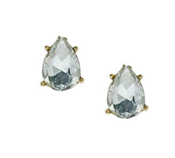 Clear Silver Stud Earrings