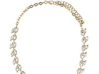 Gold Crystal Leaf Necklace