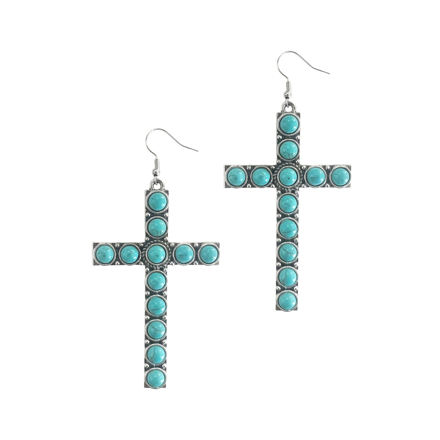 Spirit of the Desert Turquoise Stone Cross Earrings