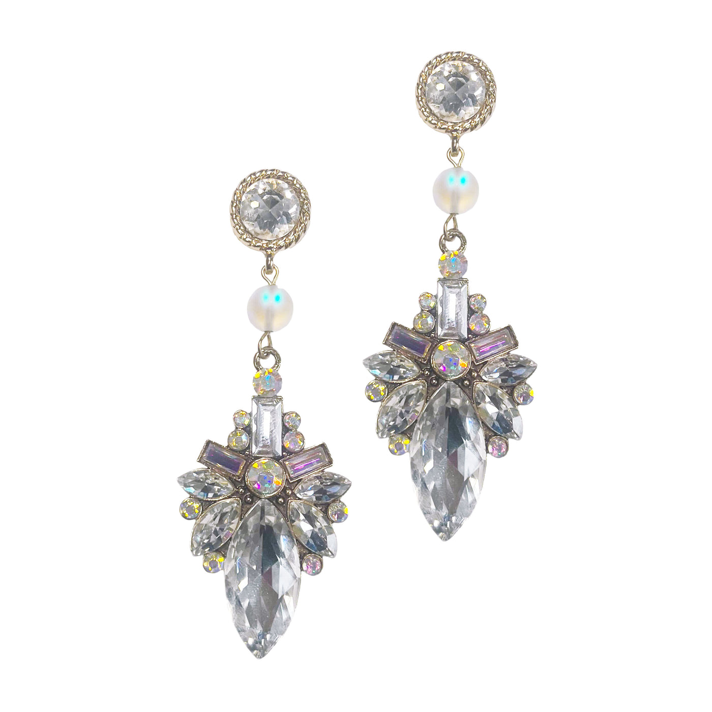 Silver and Crystal Chandelier Earrings