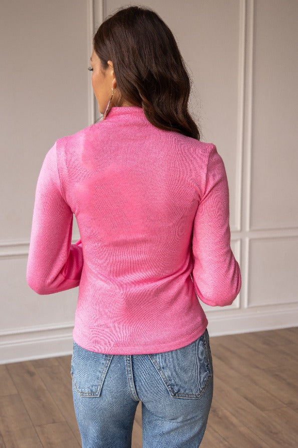 Promises Met Pink Cut Out Long-sleeved Top