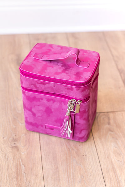 Roseate Opulence: The Hot Pink Leather Duo Vanity Case – A Luxurious Marvel of Elegance