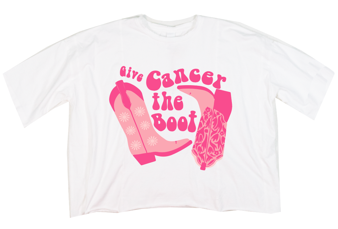 Give Cancer the Boot on Perfect Company Boxy Crop in White