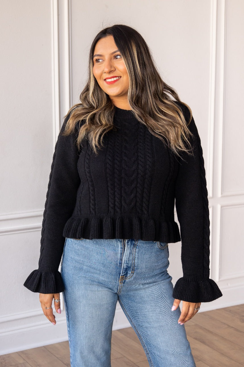 Bring the Warmth Sweater in Black
