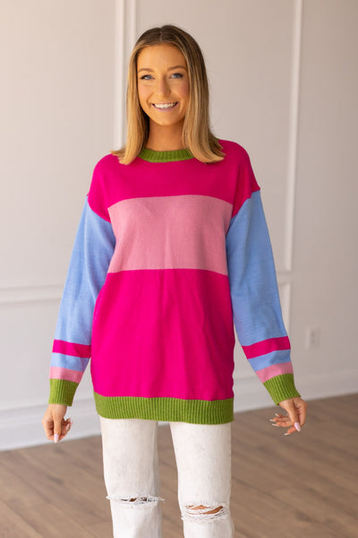 Boldly Striped Oversized Sweater