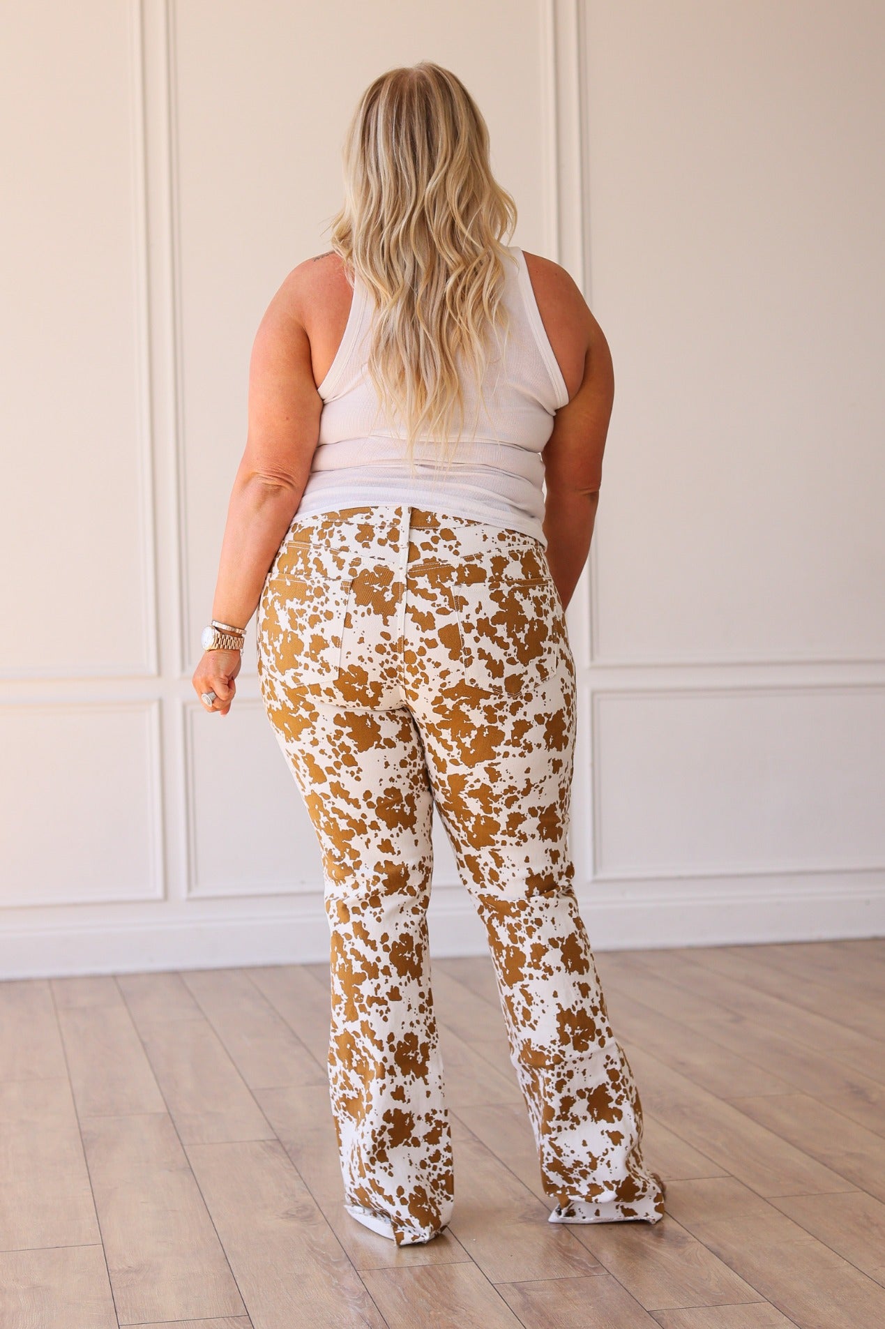 The Sadie Cowhide Flare With Fray Hem
