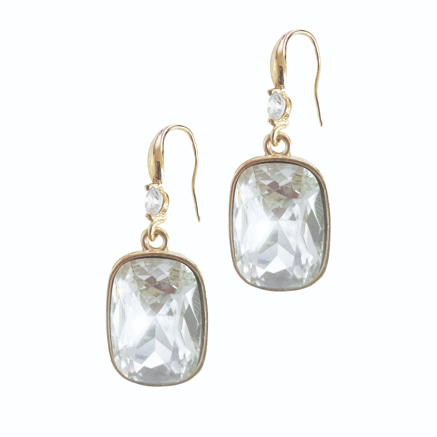 Gold Crystal Drop Earring