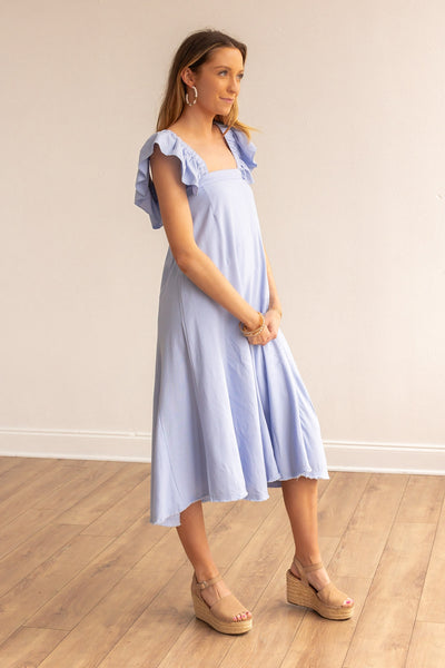 The Stella Blue Linen Versi Dress