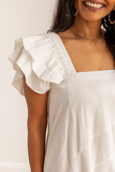 The Stella White Linen Versi Dress