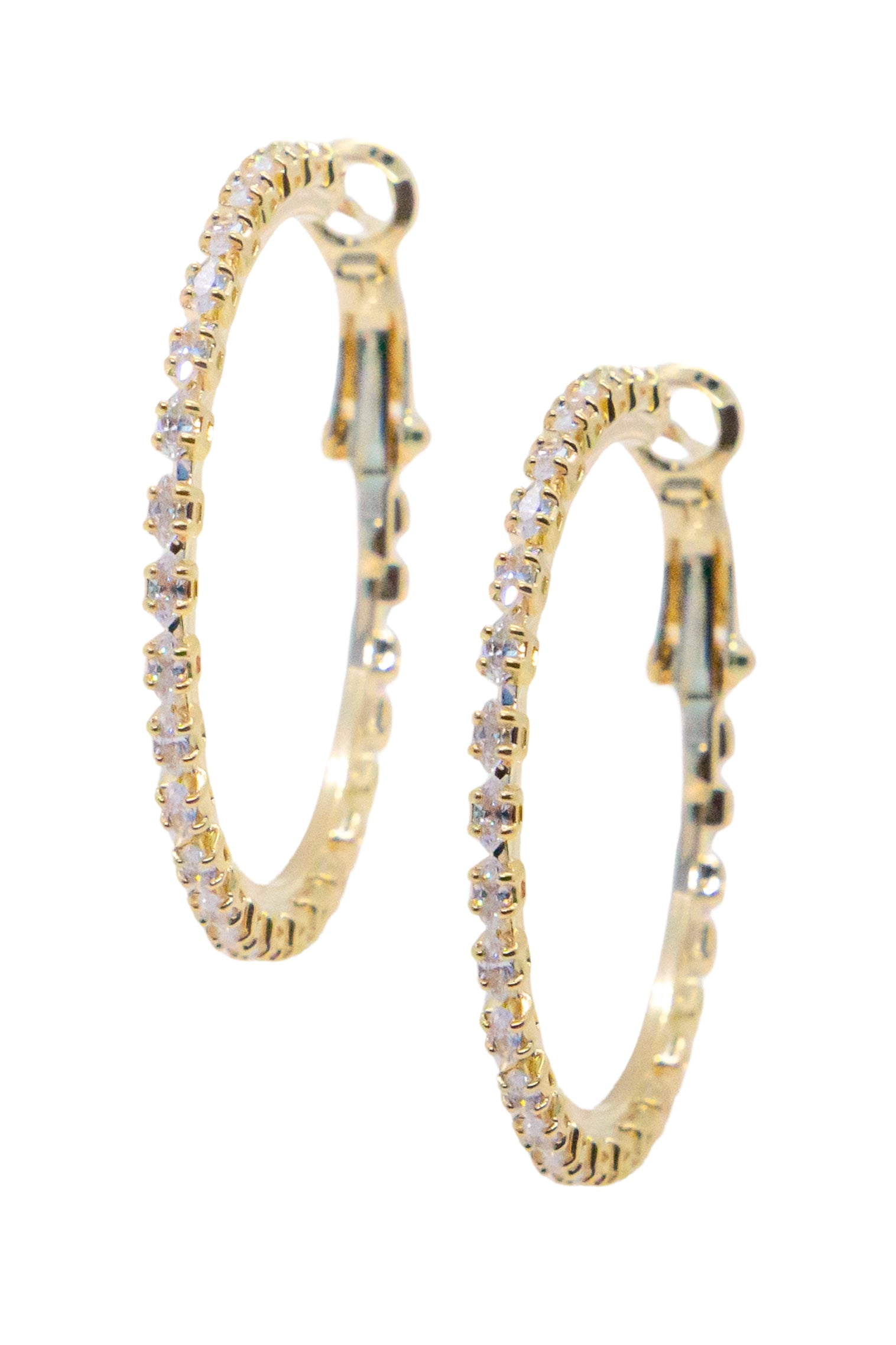 Medium Golden & Crystal Glow Hoops