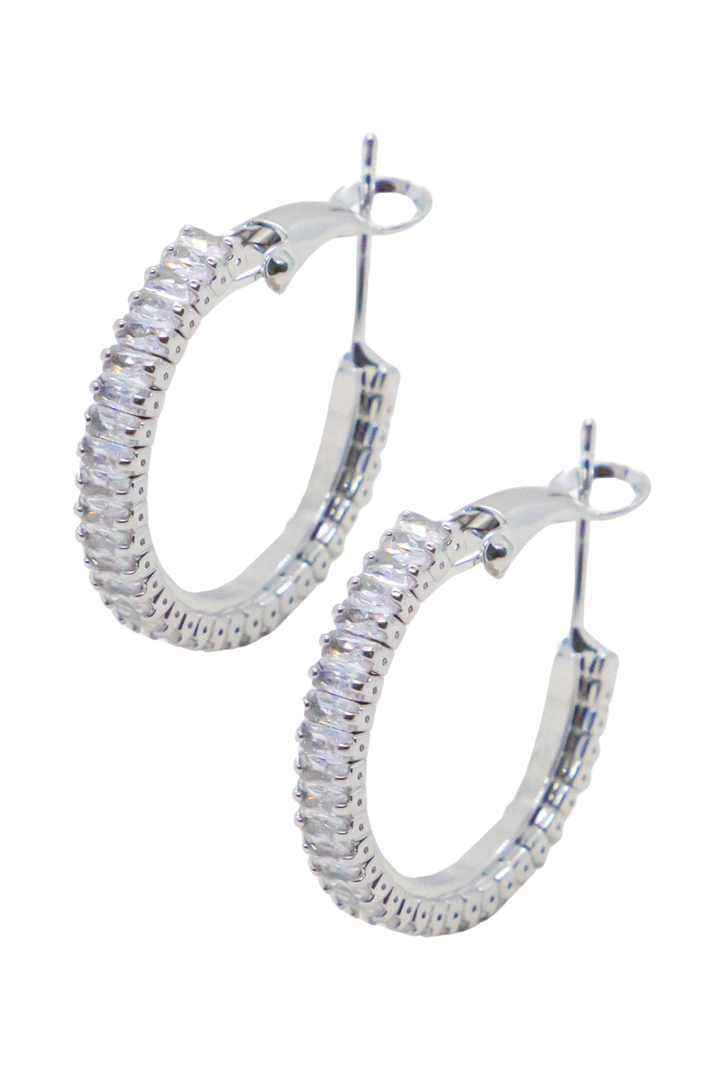 Small Silver Glow Frostbite Hoops
