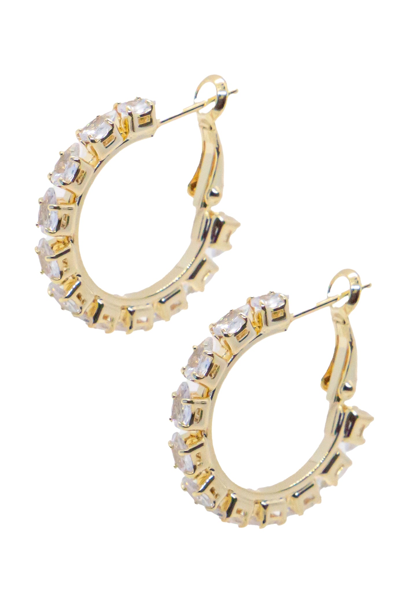 Small Gold Luster Gem Hoops