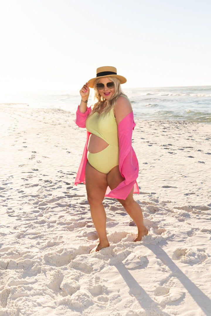 Green Shimmer Side Cut One Piece Swim – GRACE+EMMA®