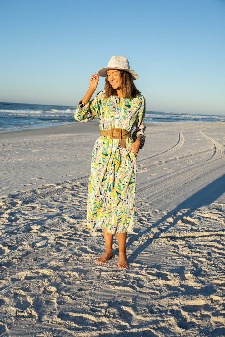 Abstract Button Down Cover-up