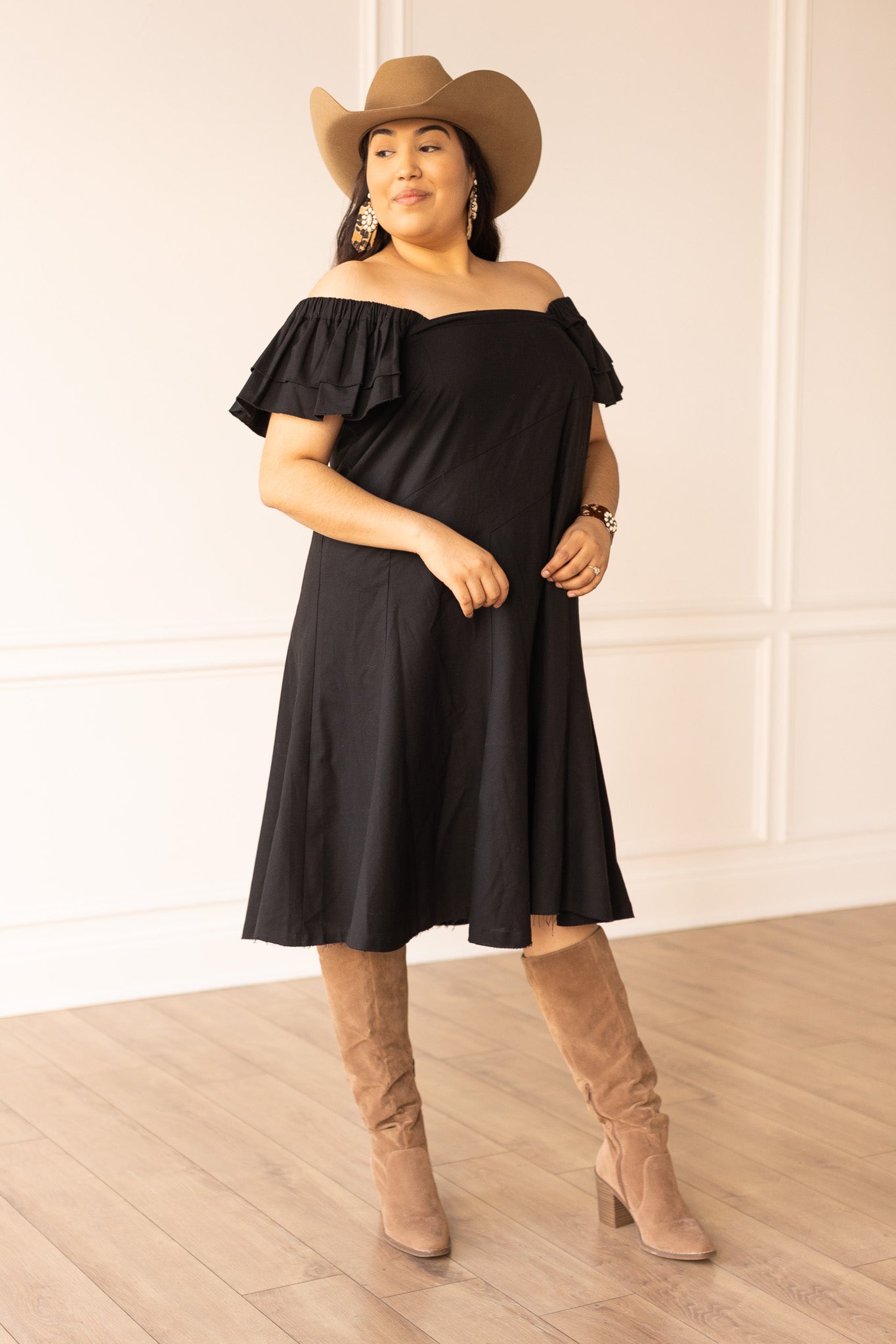 The Stella Black Linen Versi Dress