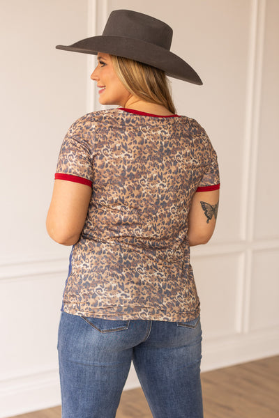 Party Like Its 1776 Pocket Tee, Vintage Leopard and Stars